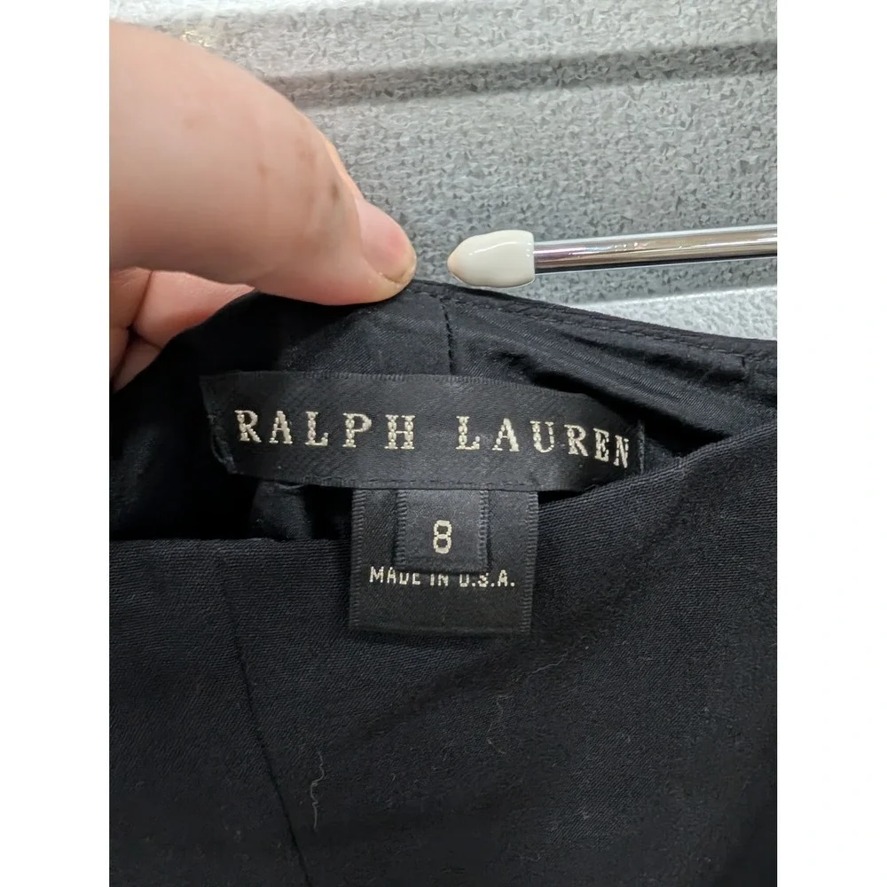Ralph Lauren Black Wool Blend‎ Trumpet Flounce Hem Skirt Made in USA- Size 8